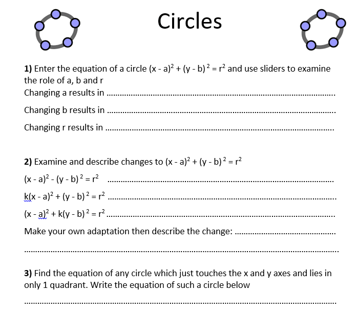 circles worksheet